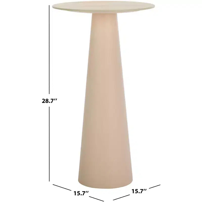 Mesa Auxiliar Redonda de Cerámica Beige, Moderna, Uso Individual