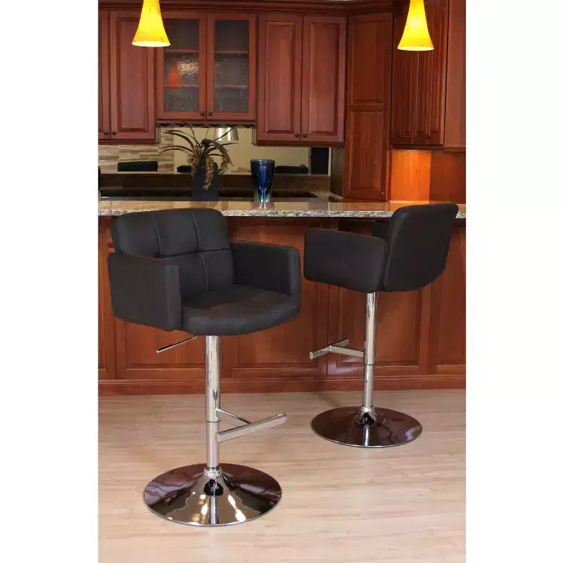 Taburete giratorio con respaldo, regulable en altura, blanco/marrón, 1 asiento