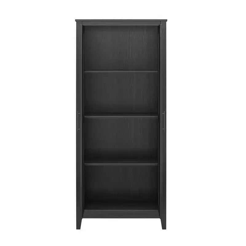Armario de almacenamiento de 2 puertas con 4 estantes, blanco federal/roble Shadow, montaje para 2 personas