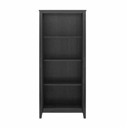 Armario de almacenamiento de 2 puertas con 4 estantes, blanco federal/roble Shadow, montaje para 2 personas