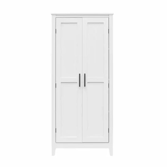 RealRooms Ashford Farmhouse Storage Cabinet with 4 Shelves and 2 Shaker Style Doors