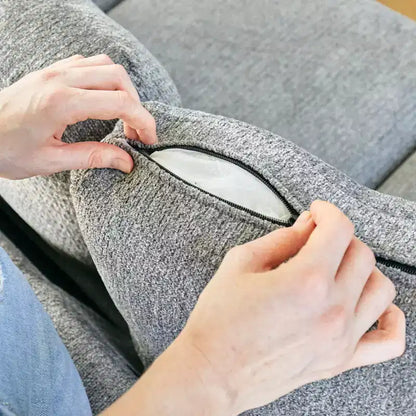 Módulo de asiento esquinero de chenilla, 1 asiento, negro / gris / blanco