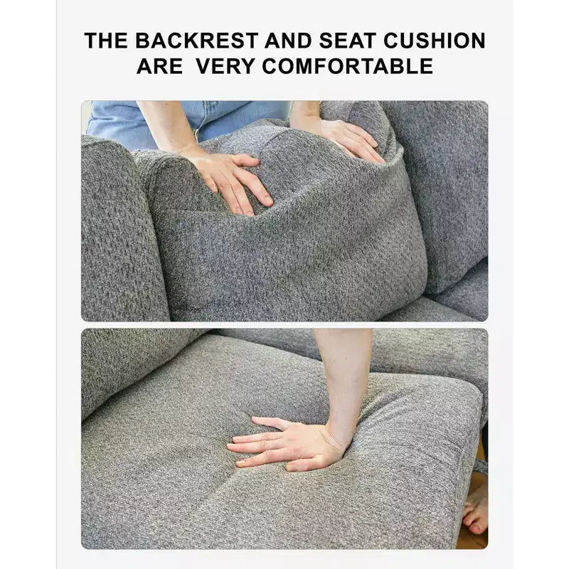 Módulo de asiento esquinero de chenilla, 1 asiento, negro / gris / blanco