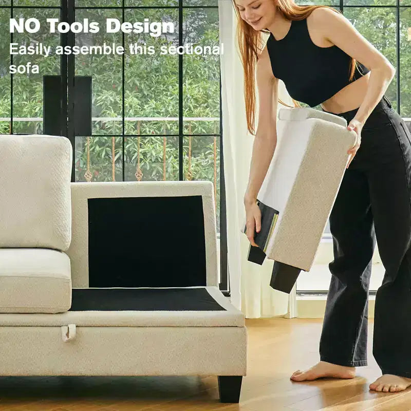 Módulo de asiento esquinero de chenilla, 1 asiento, negro / gris / blanco