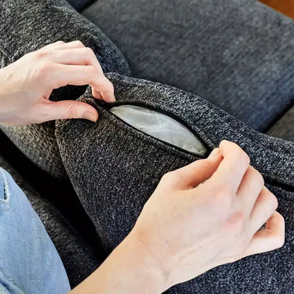 Módulo de asiento esquinero de chenilla, 1 asiento, negro / gris / blanco