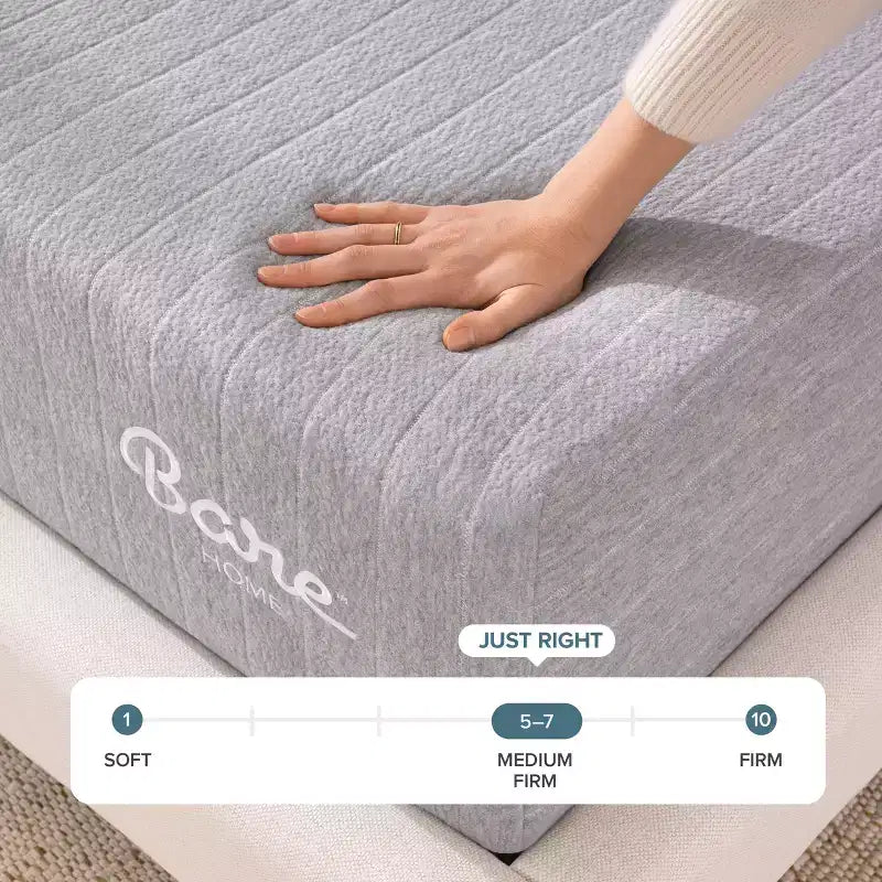 Colchón de espuma viscoelástica blanca, firmeza media, 1-2 personas