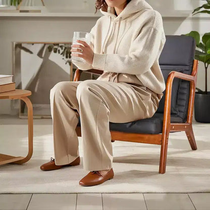 Sillón Individual de Piel Negra, Estilo Mediados de Siglo, 4 Estilos