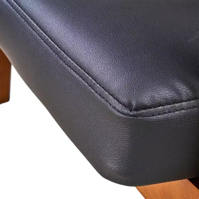 Sillón Individual de Piel Negra, Estilo Mediados de Siglo, 4 Estilos