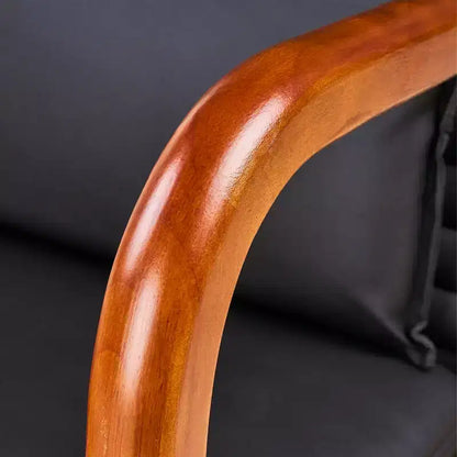 Sillón Individual de Piel Negra, Estilo Mediados de Siglo, 4 Estilos