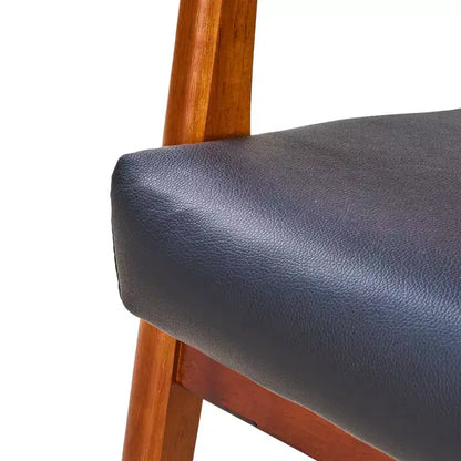 Sillón Individual de Piel Negra, Estilo Mediados de Siglo, 4 Estilos