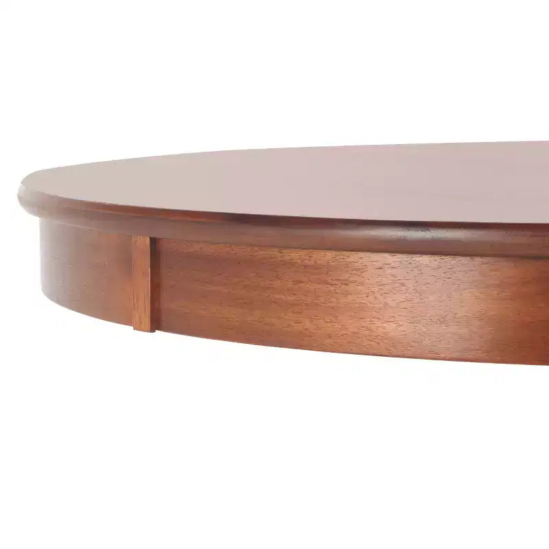 Mesa de comedor redonda con pedestal, color marrón, para 4 personas