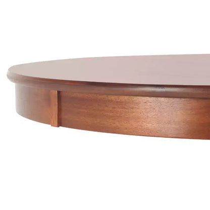 Mesa de comedor redonda con pedestal, color marrón, para 4 personas