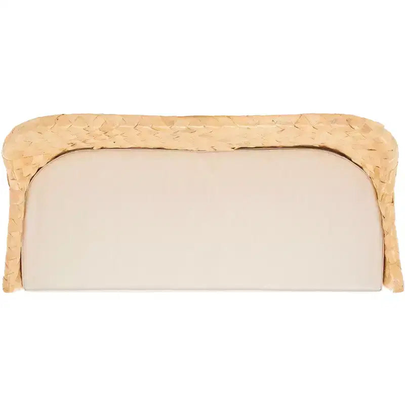 Banco sofá de fibra trenzada, natural/blanco, 2 plazas