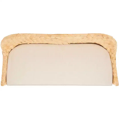 Banco sofá de fibra trenzada, natural/blanco, 2 plazas
