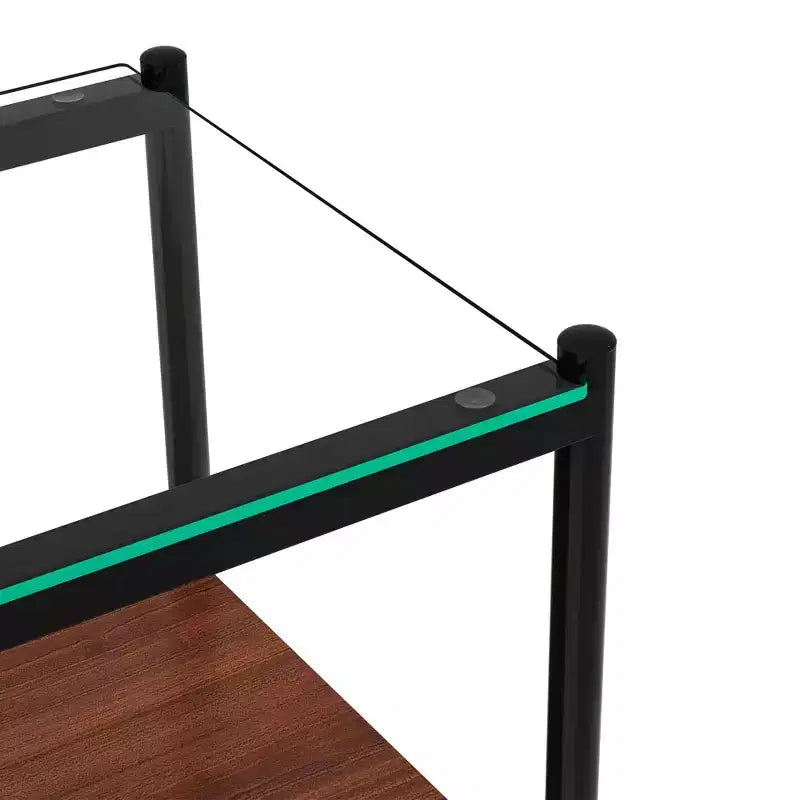 Mesa auxiliar de cristal templado, cuadrada de 4 patas, juego de 2