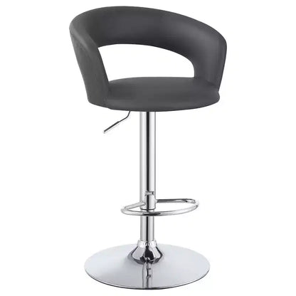 Coaster,Barraza 29 Adjustable Height Bar Stool Grey and Chrome
