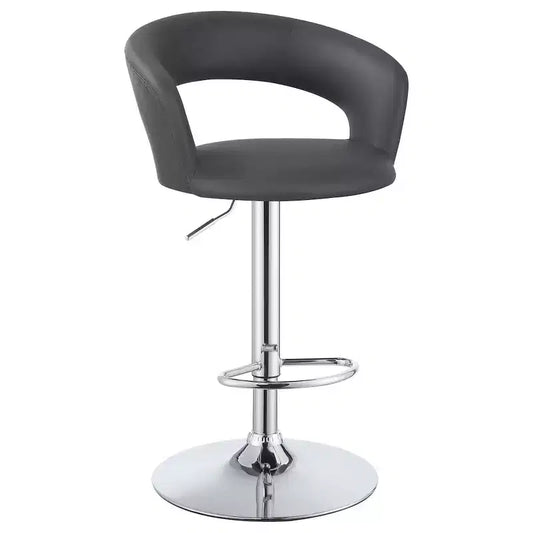 Coaster,Barraza 29 Adjustable Height Bar Stool Grey and Chrome