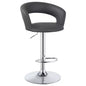 Coaster,Barraza 29 Adjustable Height Bar Stool Grey and Chrome