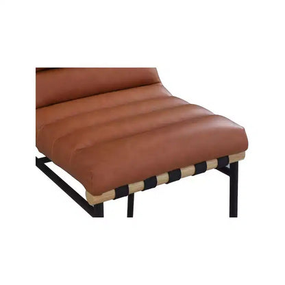 Taburete de bar de cuero sintético coñac, sin reposabrazos, capacidad para 1 persona