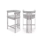 Meridian Furniture,Marcello Grey Velvet Counter Stool, Set of 2