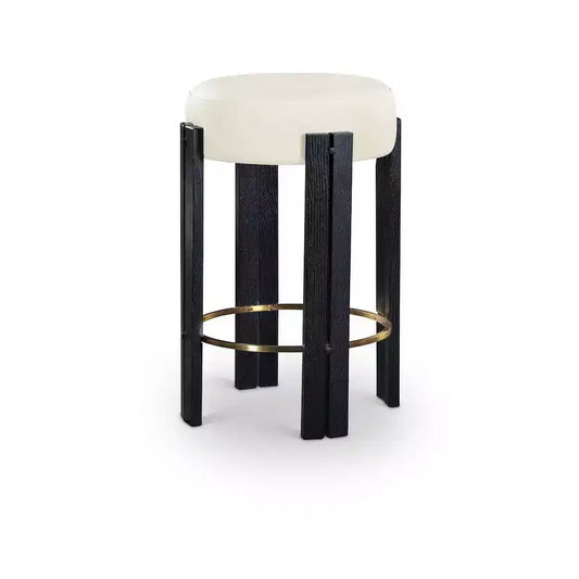 Meridian Furniture,Harrison Cream Vegan Leather Counter Stool