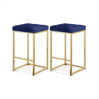 Meridian Furniture,Nicola Navy Velvet Stool, Set of 2