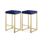 Meridian Furniture,Nicola Navy Velvet Stool, Set of 2