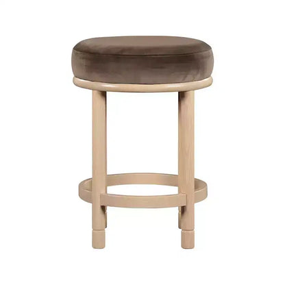 Taburete de mostrador de terciopelo marrón – Sin brazos, 1 asiento