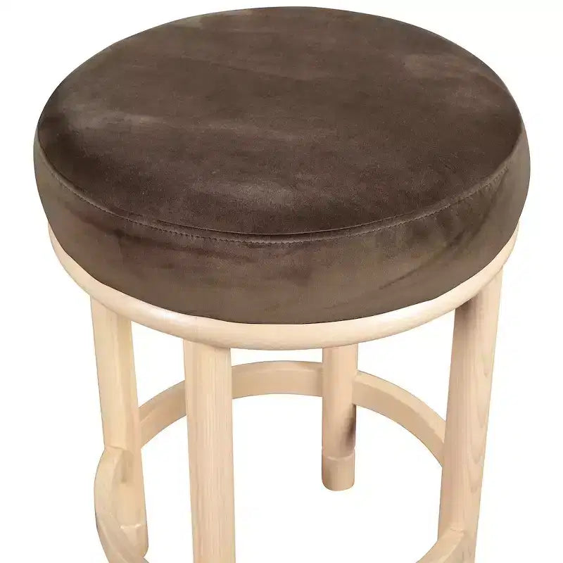 Taburete de mostrador de terciopelo marrón – Sin brazos, 1 asiento