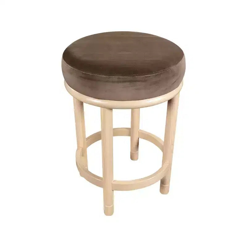 Taburete de mostrador de terciopelo marrón – Sin brazos, 1 asiento