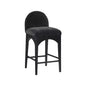 Meridian Furniture,Waldorf Black Chenille Fabric Stool