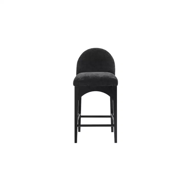 Meridian Furniture, Taburete Waldorf de tela chenilla negra