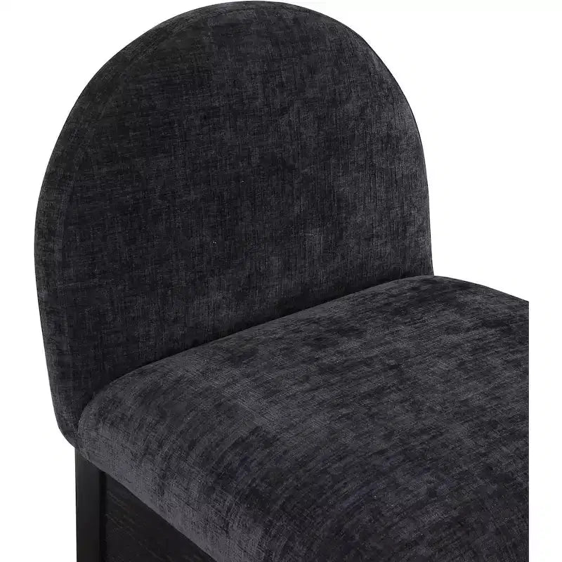 Meridian Furniture, Taburete Waldorf de tela chenilla negra