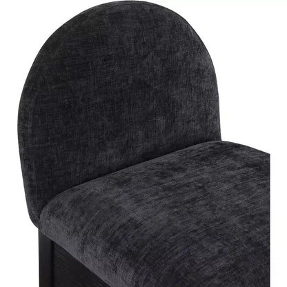 Meridian Furniture, Taburete Waldorf de tela chenilla negra