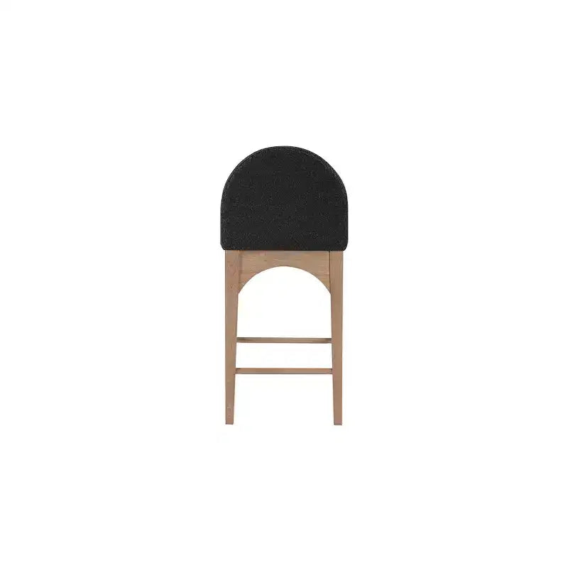 Taburete de cocina de tela bouclé negra, sin brazos, para 1 persona