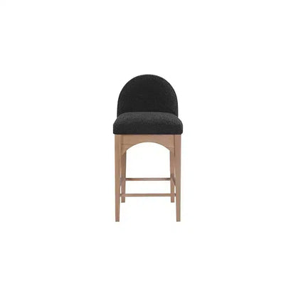 Taburete de cocina de tela bouclé negra, sin brazos, para 1 persona