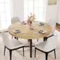 Mesa de comedor redonda de 47", negro/marrón rústico, estilo industrial, capacidad para 4–6 personas