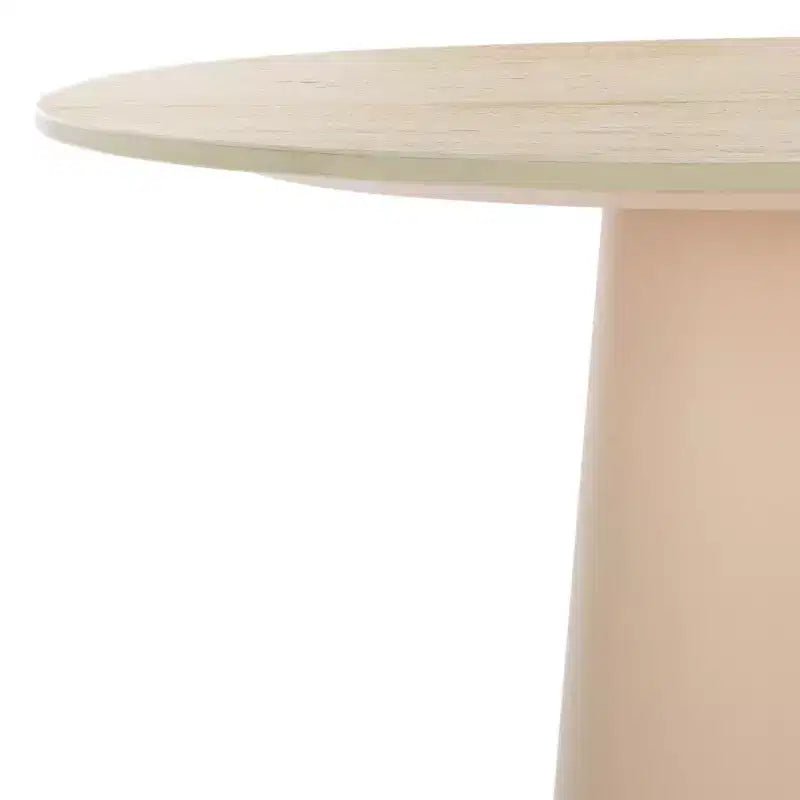 Mesa Auxiliar Redonda de Cerámica Beige, Moderna, Uso Individual