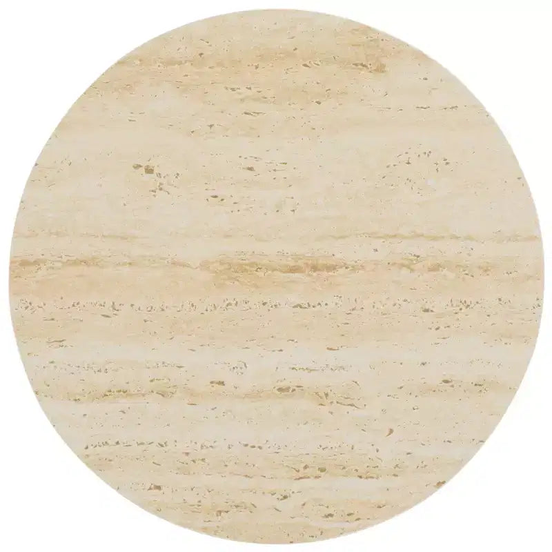 Mesa Auxiliar Redonda de Cerámica Beige, Moderna, Uso Individual