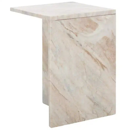 Mesa auxiliar de mármol gris con acento cuadrado, 1 pieza