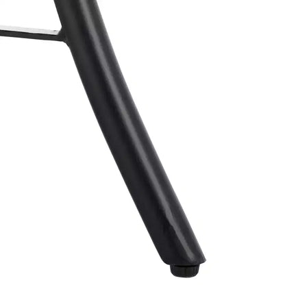 Mesa auxiliar redonda de mármol beige y hierro negro, 1 asiento, 40,6 cm de ancho x 61 cm de alto