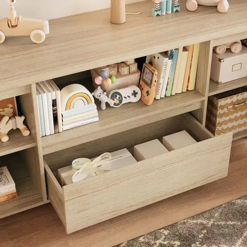 Mueble de TV de ratán y madera, 2 puertas con cajón, para televisores de hasta 70 pulgadas
