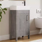Tocador de baño gris/natural de 16" con lavabo – Gabinete de 2 puertas y cajón, Individual