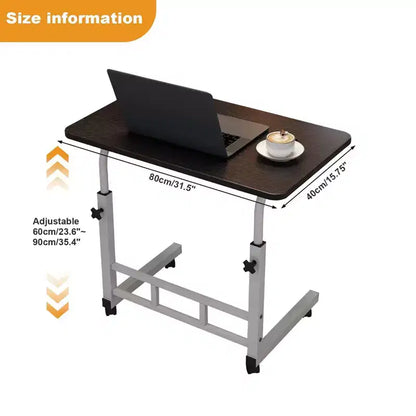 Escritorio ajustable rodante negro, para 1 persona, estructura de metal + tablero de MDF