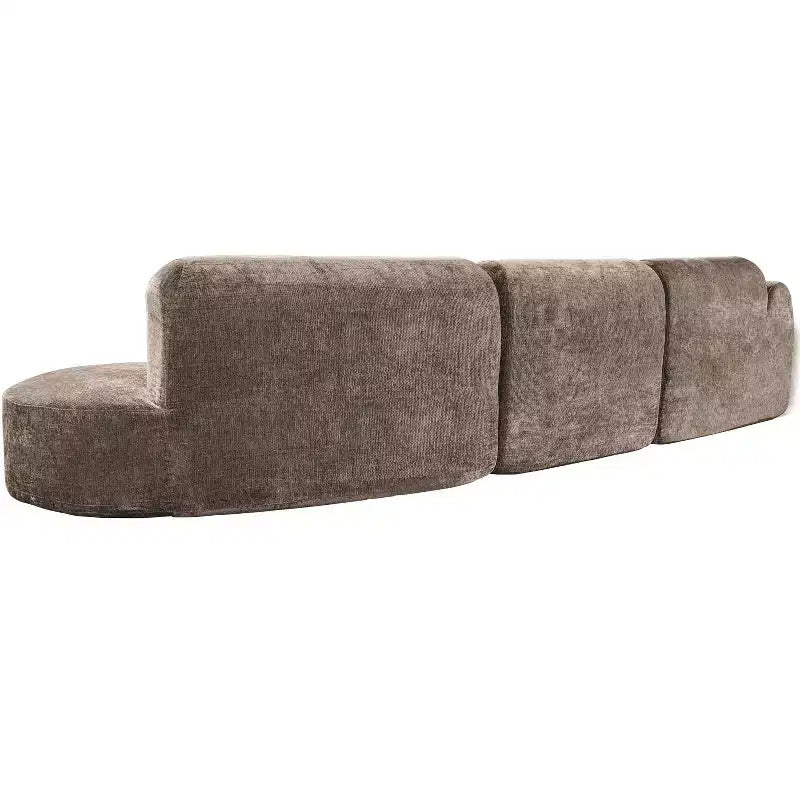Sofá seccional curvo de 4 plazas beige/marrón/gris oscuro/verde/naranja