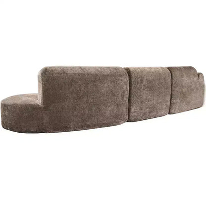 Sofá seccional curvo de 4 plazas beige/marrón/gris oscuro/verde/naranja