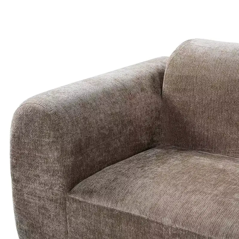 Sofá seccional curvo de 4 plazas beige/marrón/gris oscuro/verde/naranja