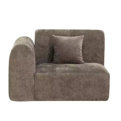 Sofá seccional curvo de 4 plazas beige/marrón/gris oscuro/verde/naranja