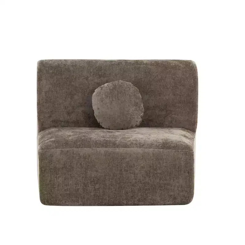 Sofá seccional curvo de 4 plazas beige/marrón/gris oscuro/verde/naranja