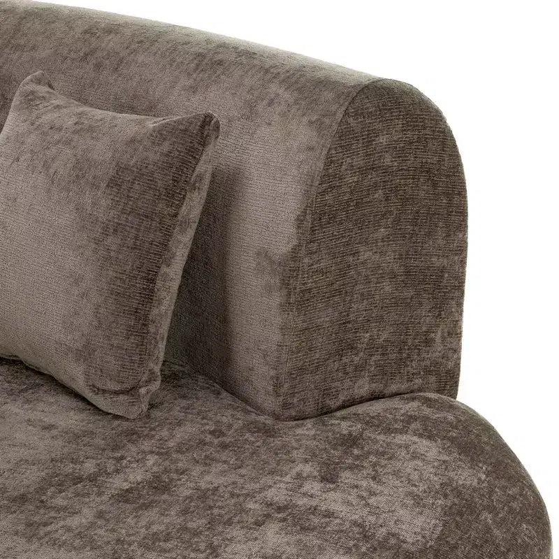 Sofá seccional curvo de 4 plazas beige/marrón/gris oscuro/verde/naranja